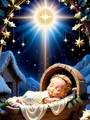 Diamantmalerei Jesus Maria 20 bis 70 cm – Farbe Lila (A5)
