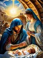 Diamantmalerei Jesus Maria 20 bis 70 cm – Farbe WEISS (A1)