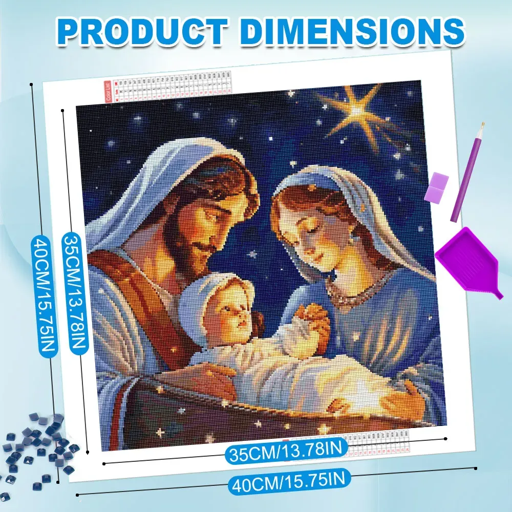 Diamantmalerei Jesus Porträt 20 bis 50 cm