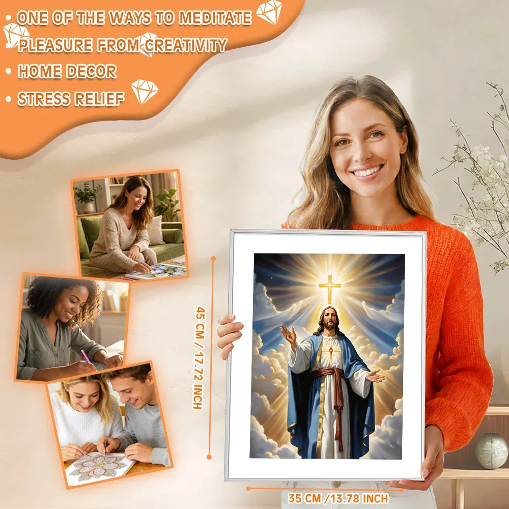 Diamantmalerei Jesus Porträt 20 bis 50 cm