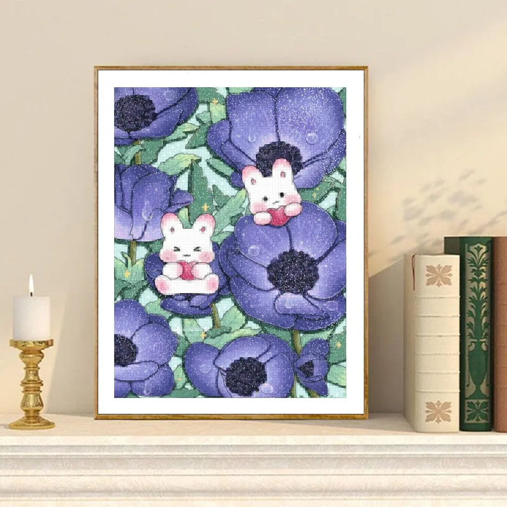 Diamantmalerei Kaninchen 30 x 40 cm rund/eckig