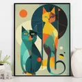 Diamantmalerei Katze abstrakt 20 bis 40 cm rund – 2