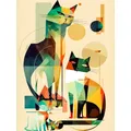 Diamantmalerei Katze abstrakt 20 bis 40 cm rund – Farbe KN2798