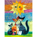 Diamantmalerei Katze abstrakt 20 bis 40 cm rund – Farbe KN2803