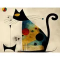 Diamantmalerei Katze abstrakt 20 bis 40 cm rund – Farbe KN2808
