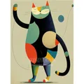 Diamantmalerei Katze abstrakt 20 bis 40 cm rund – Farbe KN2809