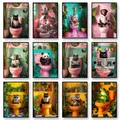 Diamantmalerei Katze auf Toilette Kreuzstich Mosaik Kits – 1