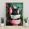 Diamantmalerei Katze auf Toilette Kreuzstich Mosaik Kits – 2