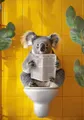 Diamantmalerei Katze auf Toilette Kreuzstich Mosaik Kits – Farbe HKQTA1132-10