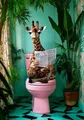 Diamantmalerei Katze auf Toilette Kreuzstich Mosaik Kits – Farbe HKQTA1132-15