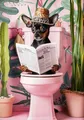 Diamantmalerei Katze auf Toilette Kreuzstich Mosaik Kits – Farbe HKQTA1132-21