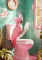 Diamantmalerei Katze auf Toilette Kreuzstich Mosaik Kits – Farbe HKQTA1132-24