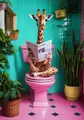 Diamantmalerei Katze auf Toilette Kreuzstich Mosaik Kits – Farbe HKQTA1132-8