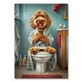 Diamantmalerei Katze Hund Toilette 20x30 bis 40x50 cm – Farbe Blau (RT-2925)