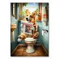 Diamantmalerei Katze Hund Toilette 20x30 bis 40x50 cm – Farbe Grün (RT-2924)