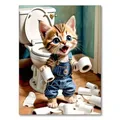 Diamantmalerei Katze Hund Toilette 20x30 bis 40x50 cm – Farbe Lila (RT-2922)