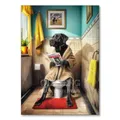 Diamantmalerei Katze Hund Toilette 20x30 bis 40x50 cm – Farbe Marineblau (RT-2926)