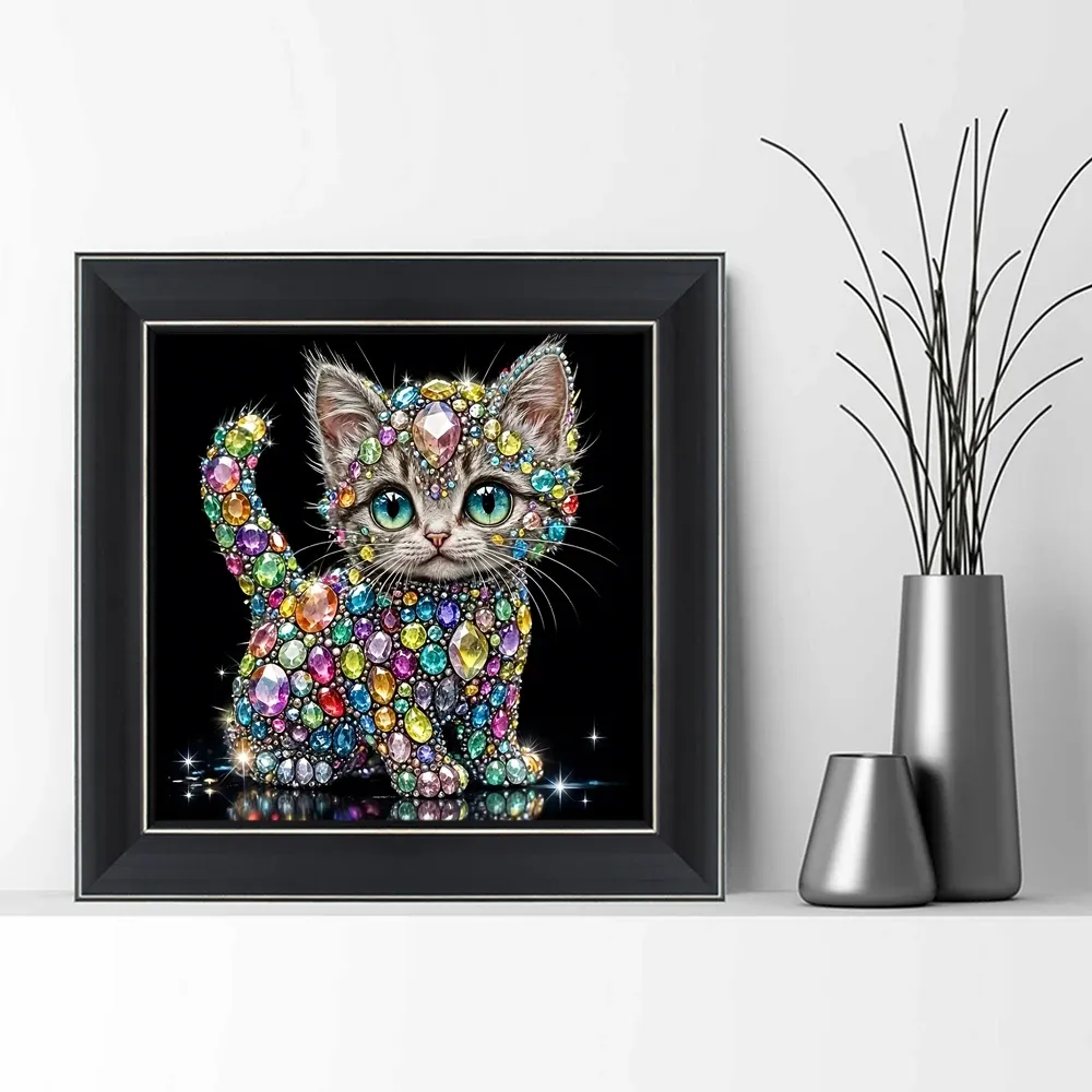 Diamantmalerei Katze Kätzchen Tier Mosaik rund oder eckig 20-50cm