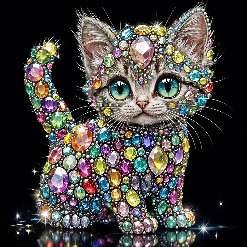 Diamantmalerei Katze Kätzchen Tier Mosaik rund oder eckig 20-50cm
