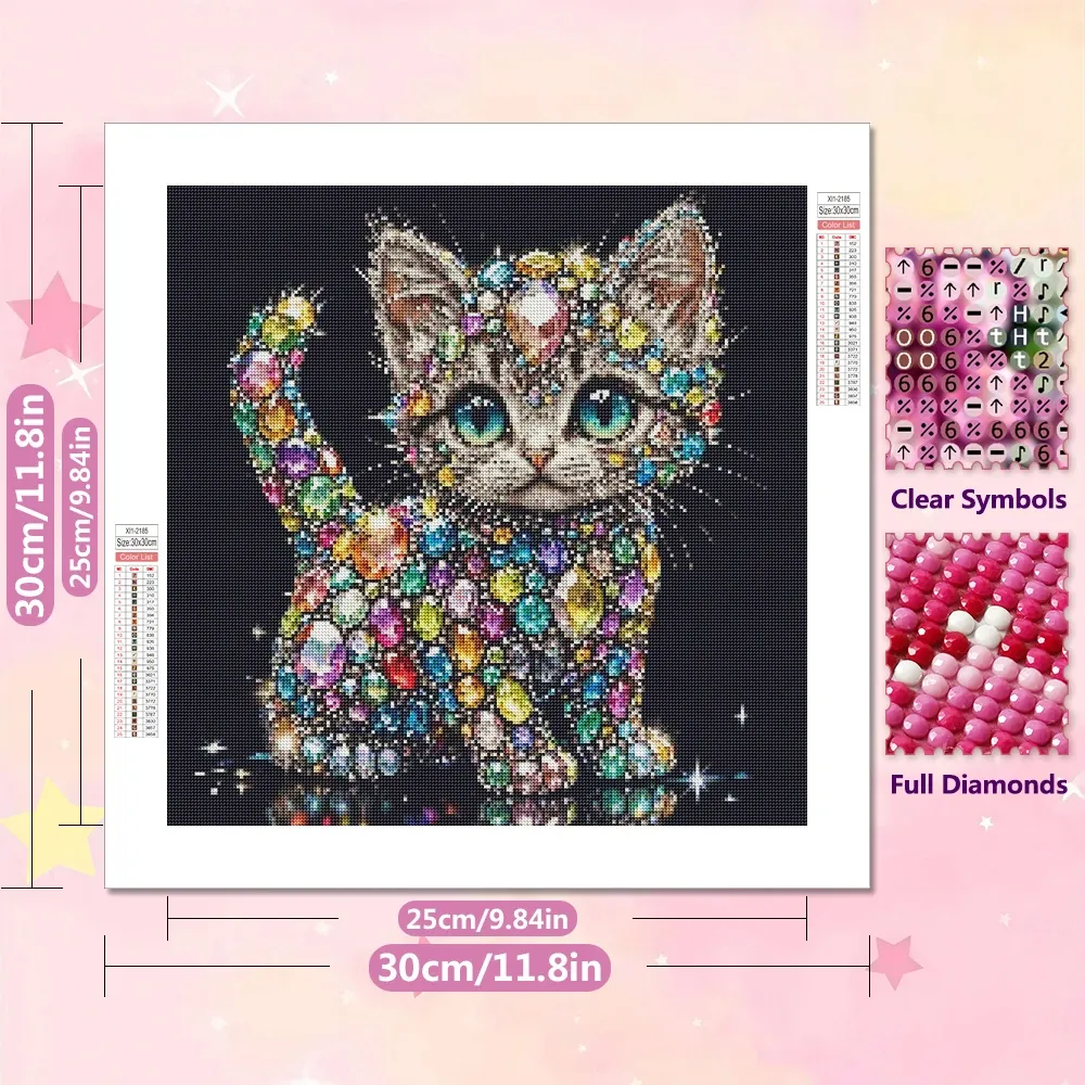 Diamantmalerei Katze Kätzchen Tier Mosaik rund oder eckig 20-50cm
