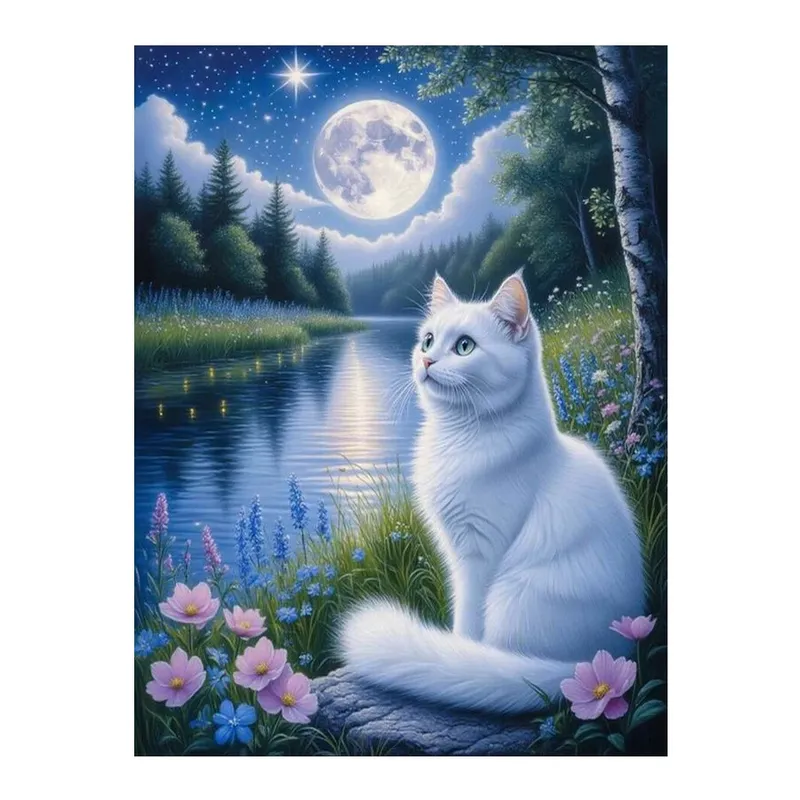 Diamantmalerei Katze Löwe Vogel 30x40 bis 45x60 cm