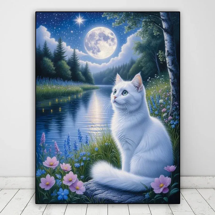 Diamantmalerei Katze Löwe Vogel 30x40 bis 45x60 cm