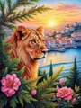 Diamantmalerei Katze Löwe Vogel 30x40 bis 45x60 cm – Farbe FC27424