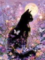 Diamantmalerei Katze Schwarz Tier 20x30 bis 50x70cm – Farbe 6188