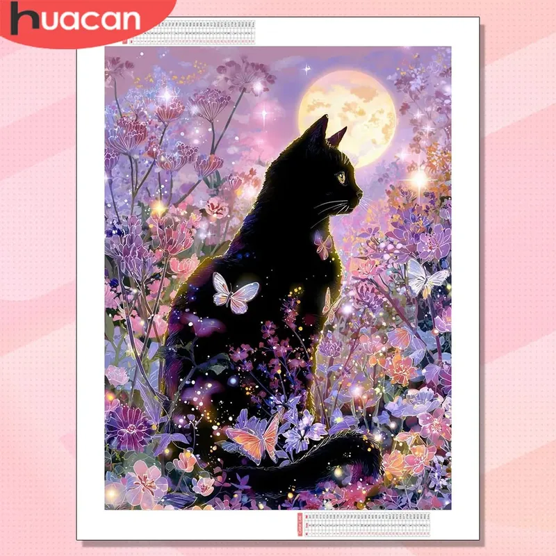 Diamantmalerei Katze Schwarz Tier 20x30 bis 50x70cm