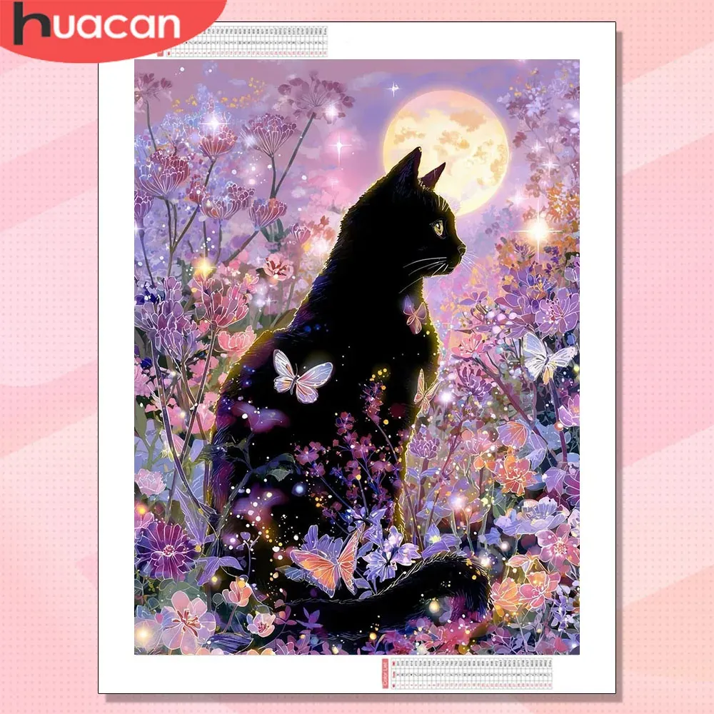 Diamantmalerei Katze Schwarz Tier 20x30 bis 50x70cm