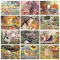 Diamantmalerei Katze Tier Blume 20 bis 70 cm – 1