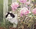 Diamantmalerei Katze Tier Blume 20 bis 70 cm – Farbe Blau (08)