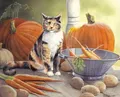 Diamantmalerei Katze Tier Blume 20 bis 70 cm – Farbe Burgunderrot (04)