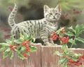 Diamantmalerei Katze Tier Blume 20 bis 70 cm – Farbe Grün (07)