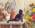 Diamantmalerei Katze Tier Blume 20 bis 70 cm – Farbe schwarz (10)