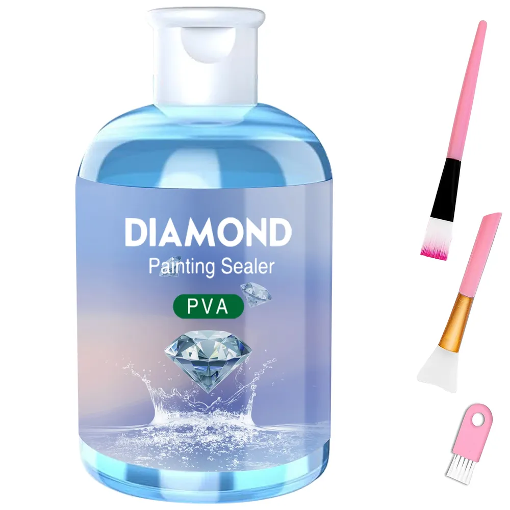 Diamantmalerei Kleber 120 ml mit 3 Pinseln für Puzzles
