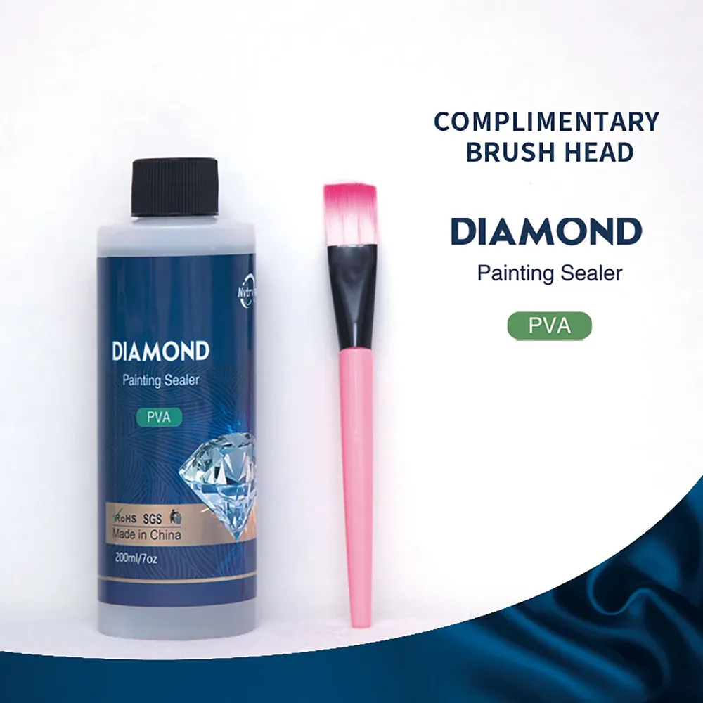 Diamantmalerei Klebeset 60ml oder 200ml mit Pinsel Zubehör