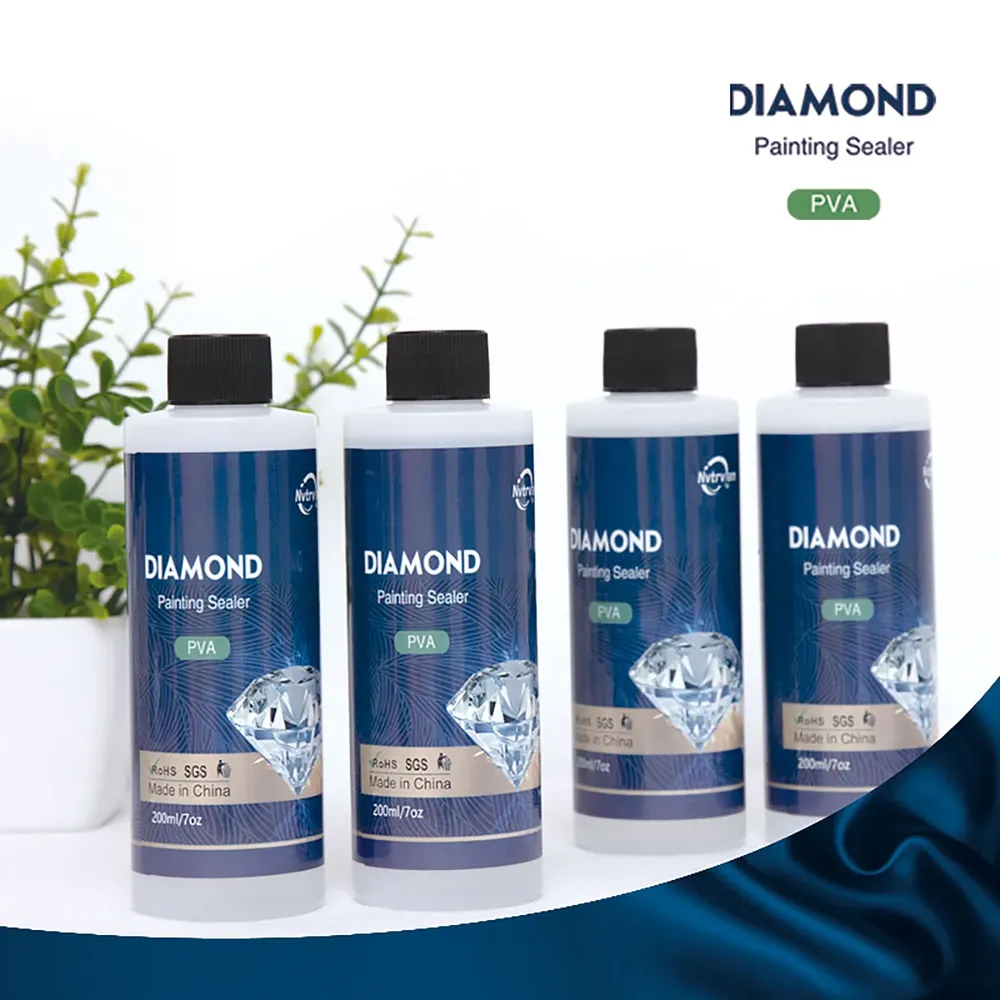 Diamantmalerei Klebeset 60ml oder 200ml mit Pinsel Zubehör