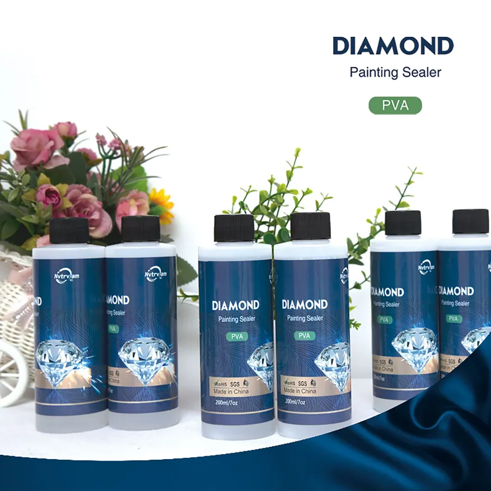 Diamantmalerei Klebeset 60ml oder 200ml mit Pinsel Zubehör
