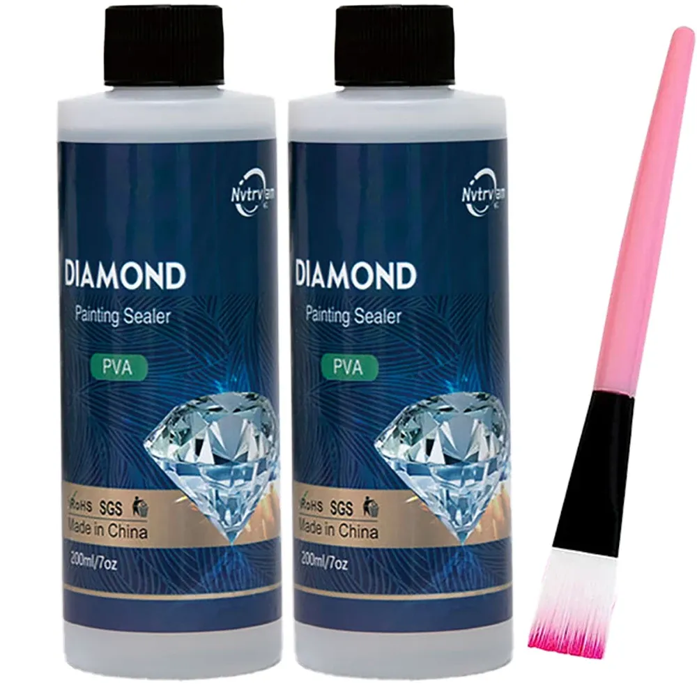 Diamantmalerei Klebeset 60ml oder 200ml mit Pinsel Zubehör