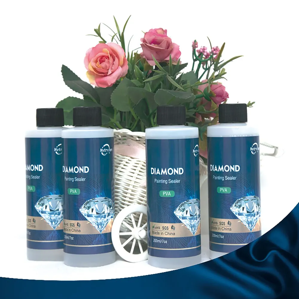 Diamantmalerei Klebeset 60ml oder 200ml mit Pinsel Zubehör