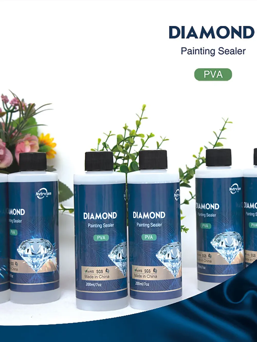 Diamantmalerei Klebeset 60ml oder 200ml mit Pinsel Zubehör