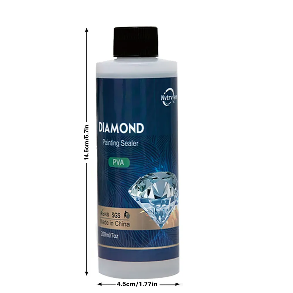 Diamantmalerei Klebeset 60ml oder 200ml mit Pinsel Zubehör