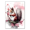 Diamantmalerei Koala Eule Affe Elefant Tierserie 30x40cm – Farbe Squirrel