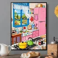 Diamantmalerei Küchenfenster Gartenszene 20x25 bis 50x70 cm – 1