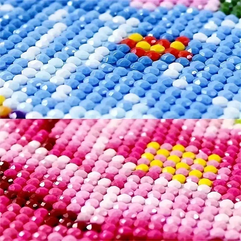 Diamantmalerei Ländliches Blumenhaus Muster Runde Diamanten