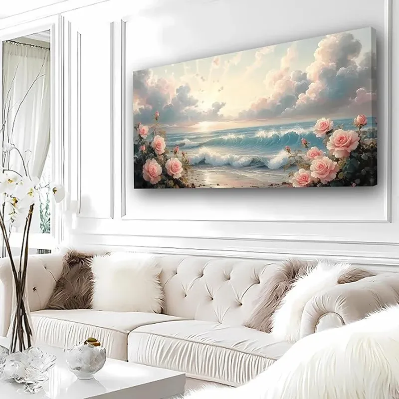 Diamantmalerei Landschaft Blumen groß rahmenlos