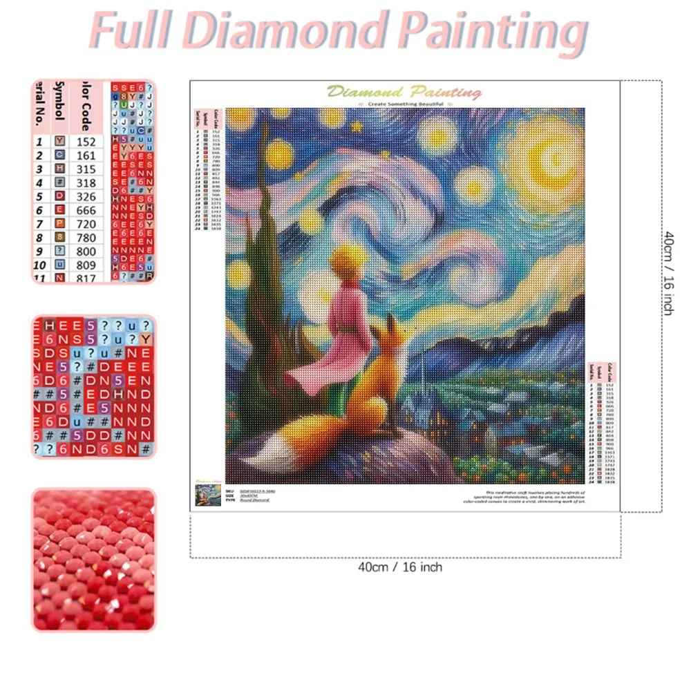 Diamantmalerei Landschaft bunt Mosaik Kreuzstich Set für Erwachsene
