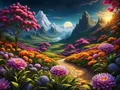 Diamantmalerei Landschaft bunter Baum 30x40cm bis 45x60cm – Farbe 120 Colors-BQ BY-8