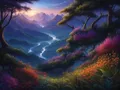 Diamantmalerei Landschaft bunter Baum 30x40cm bis 45x60cm – Farbe 120 Colors-BQ BY-6